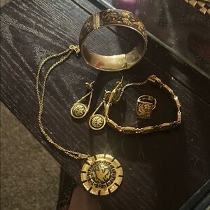 Gold and Black Jewelry Set